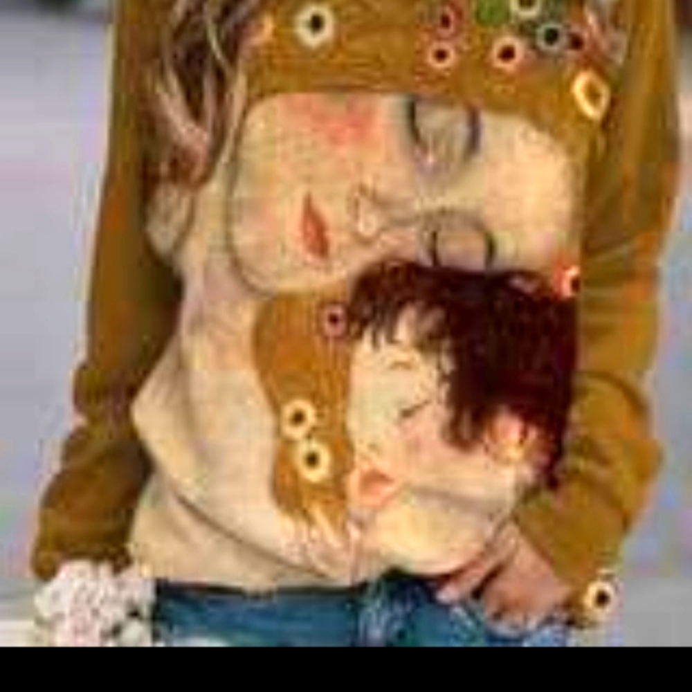 Pullover sweater with Artist print